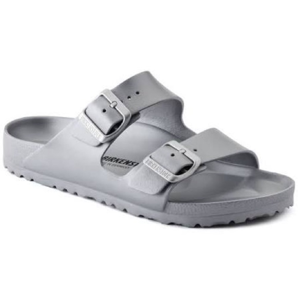 Birkenstock Metallic Gray Slide Sandals